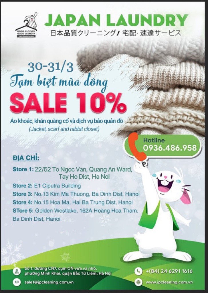 Japan Laundry chương trình khuyến mãi: Tạm biệt mùa đông